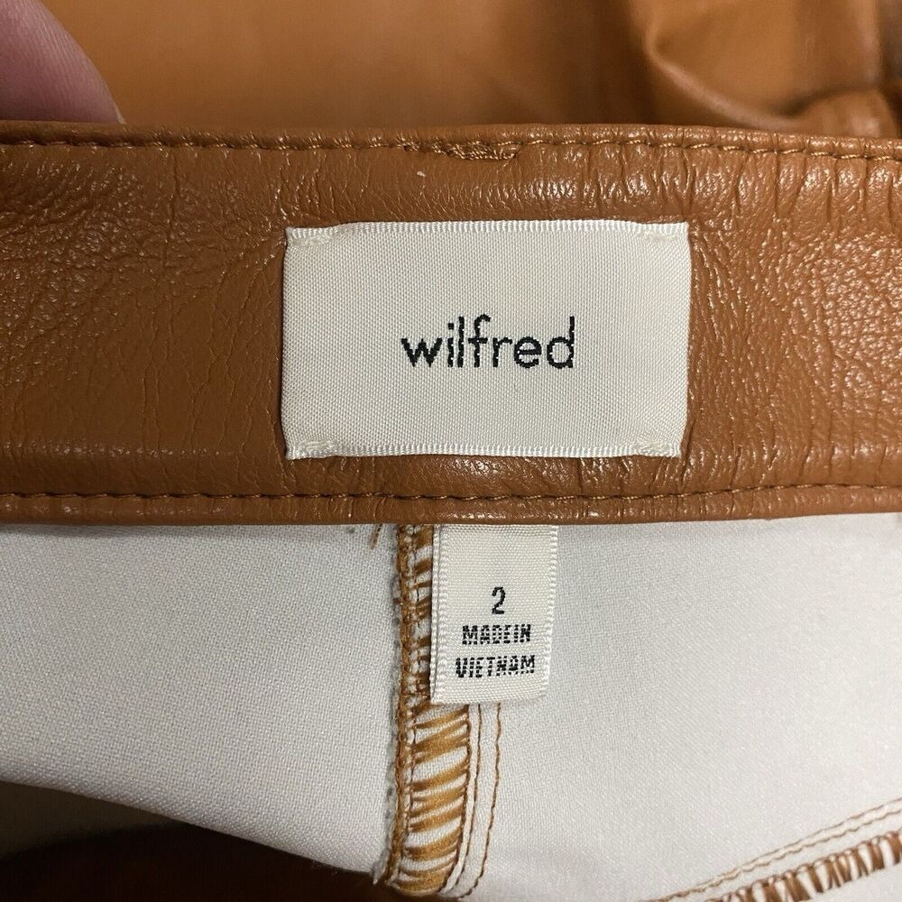 Aritzia Wilfred Women 2 Melina High Waisted Vegan Leather Pant Academia Spring - Picture 10 of 15